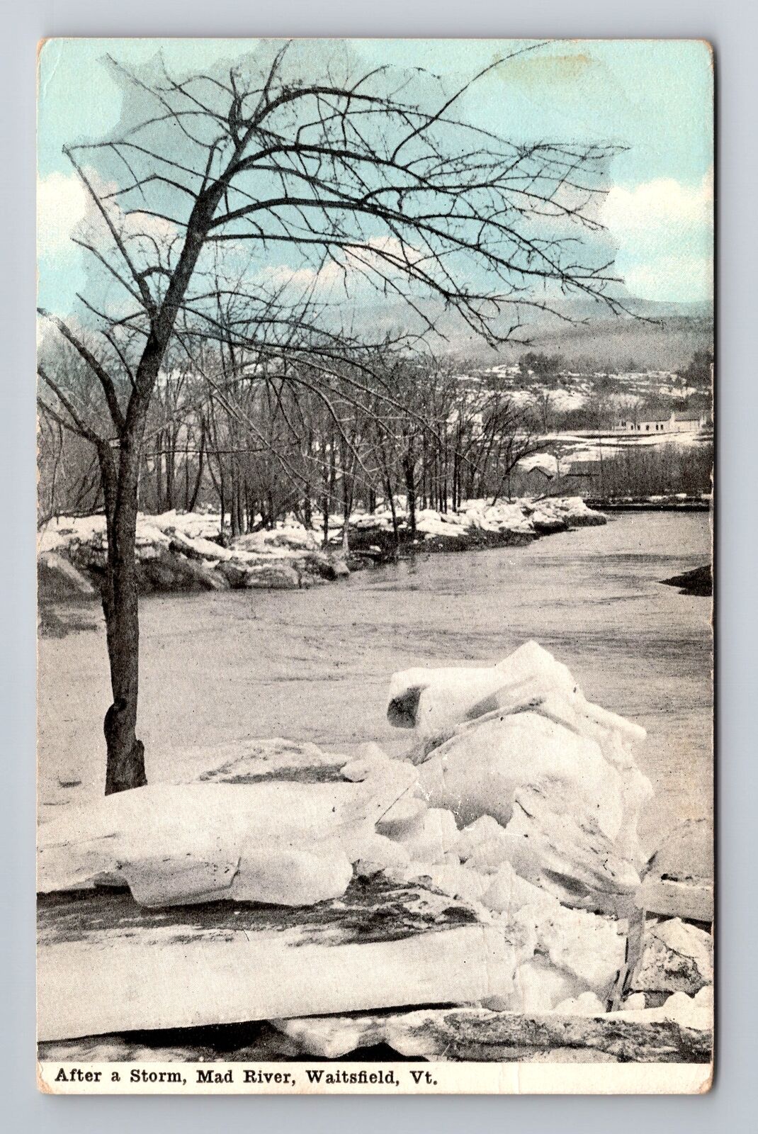 Waitsfield VT-Vermont, Mad River After a Storm, Antique Vintage Postcard