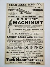 1887 Lynn Massachusetts Advertisement Shoes Cilley Roney Lummus Legro Wheeler  picture