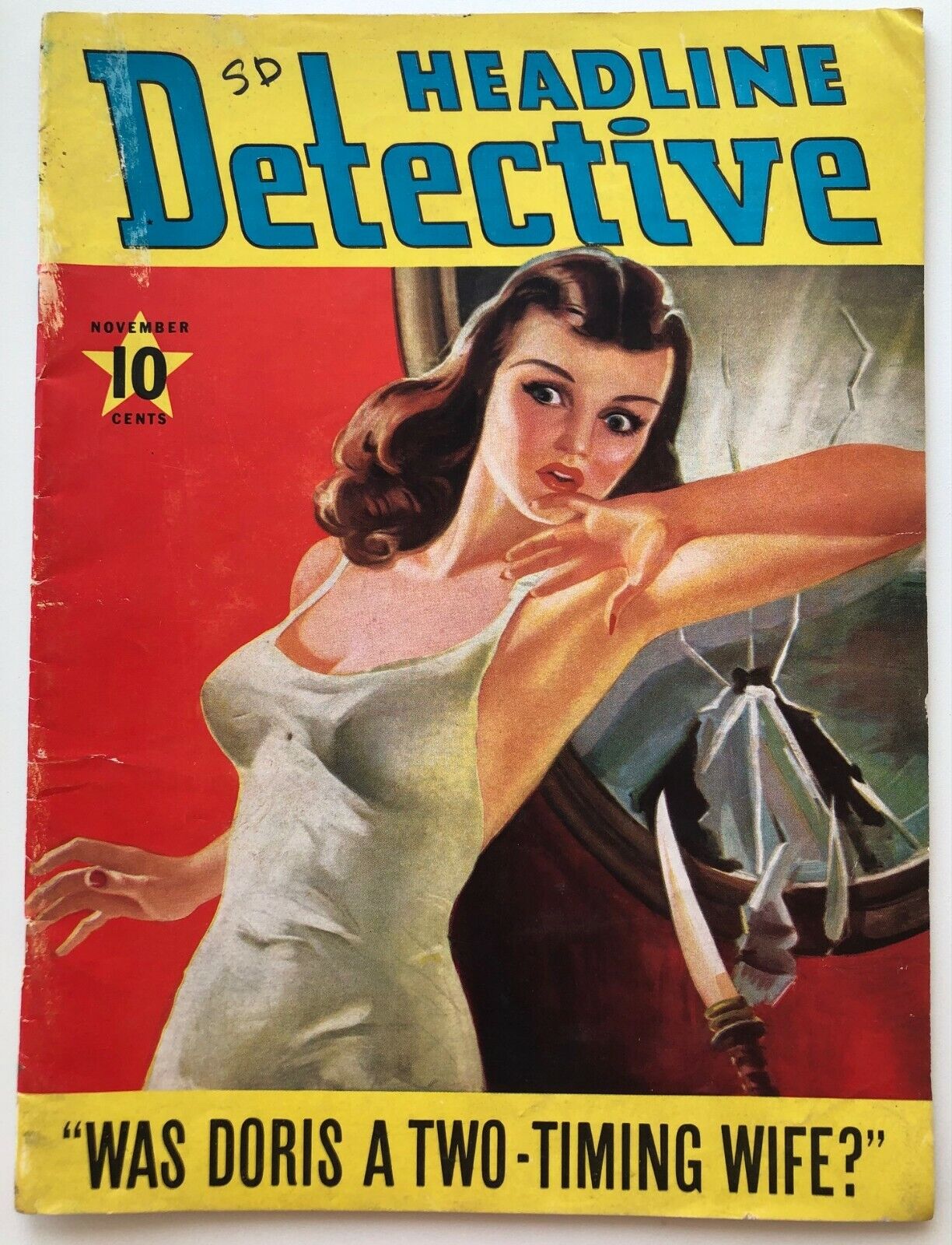 HEADLINE DETECTIVE 1941 Nov. GGA Good Girl Art Cover * Pulp Detective Magazine 