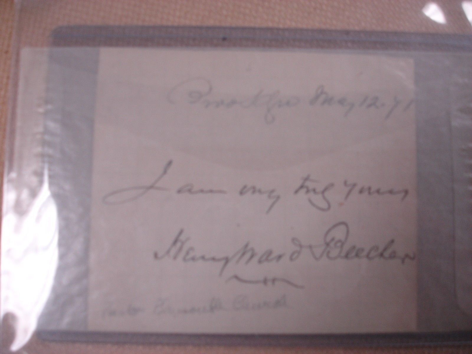 Henry Ward Beecher Signature - 1871 - Bible