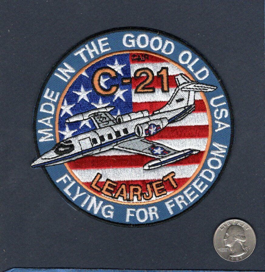C-21 LEARJET USAF Executive Transport  MAS Gates Squadron Aircraft Jacket Patch