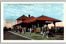 Frisco Passenger Station Train Depot Train Lawton OK WB DB C1915 Postcard picture