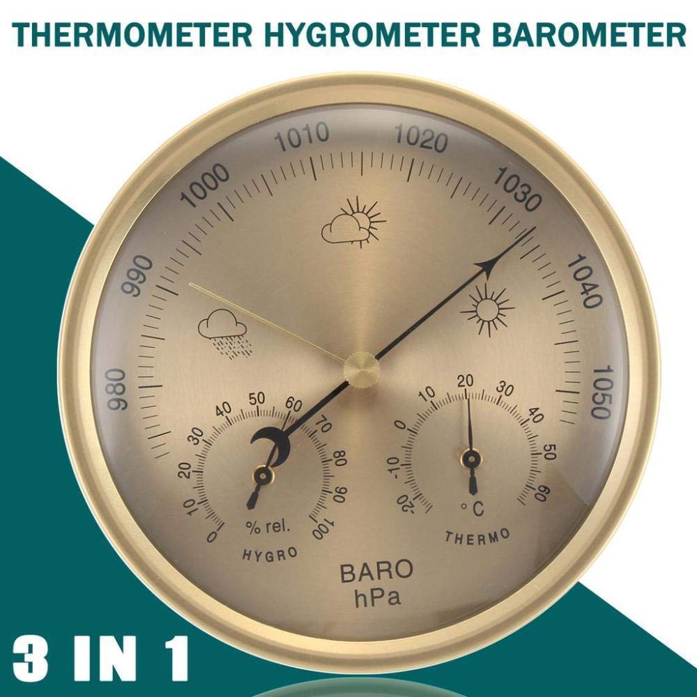 3in 1 Barometer In/Outdoor Thermometer Hygrometer Weather Station Pressure Gauge
