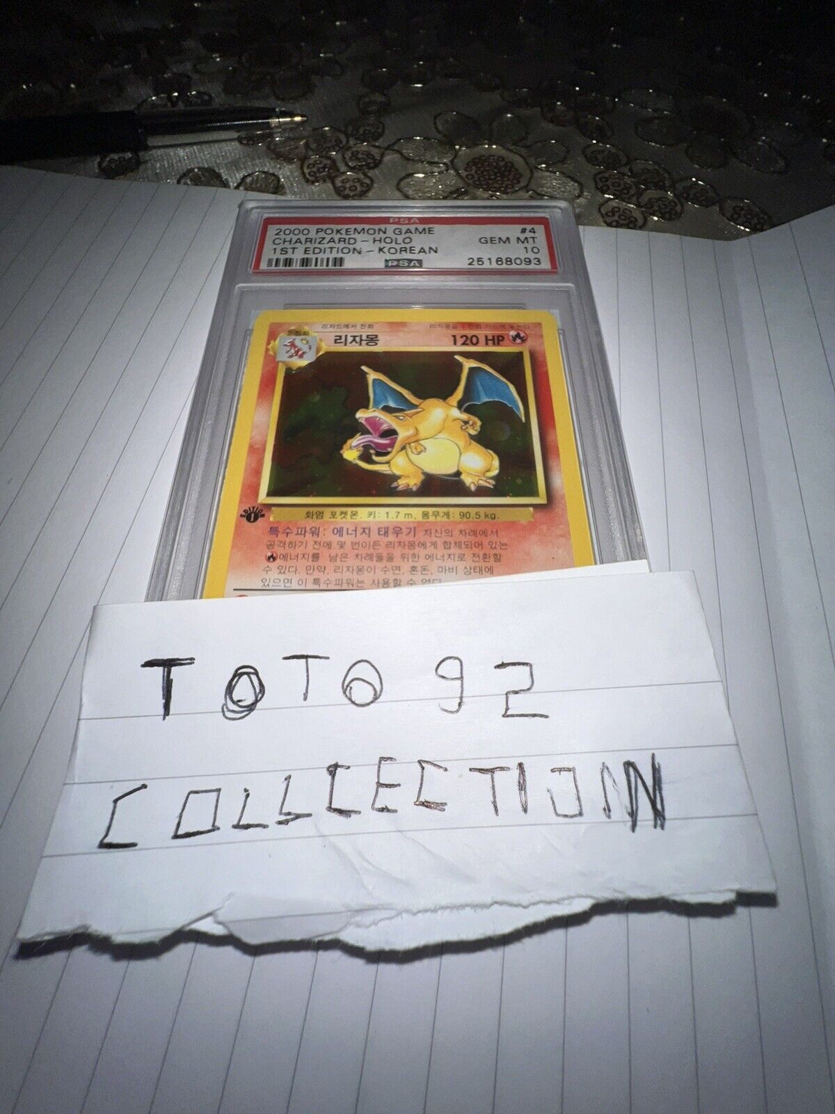 2000 Pokemon Charizard 4/102 PSA 10 HOLO 1st Korean Edition Base Set POP 7