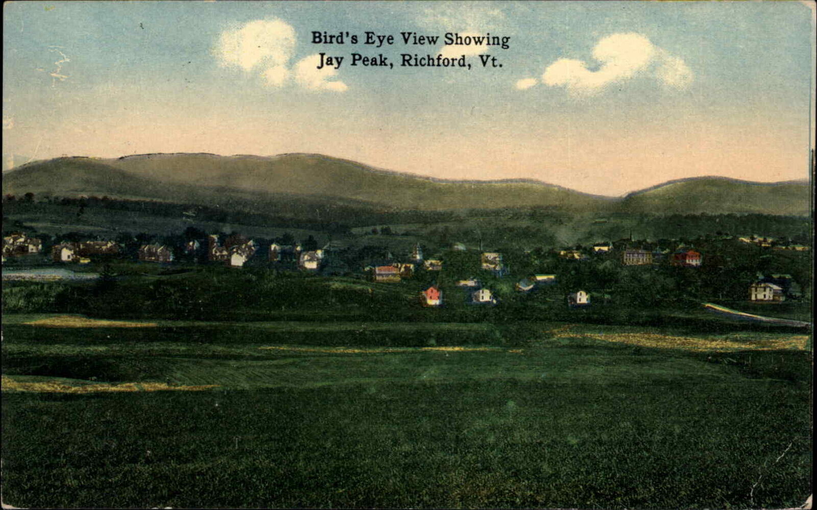 Richford Vermont VT Jay Peak Bird's Eye View c1910 Vintage Postcard