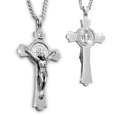 St Benedict Crucifix Necklace Saint Benedict Medal Cross Bless Safety Religio picture