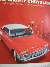 1957 57 Chrysler  Windsor 2-dr hardtop large color magazine car ad- Dior coat picture