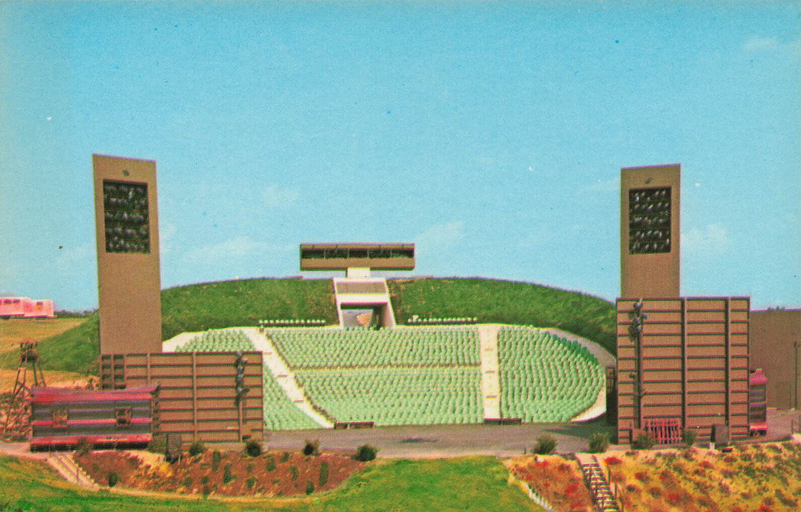 Dover Ohio Postcard Amphitheater Trumpet In The Land Advertising Vintage Tourism