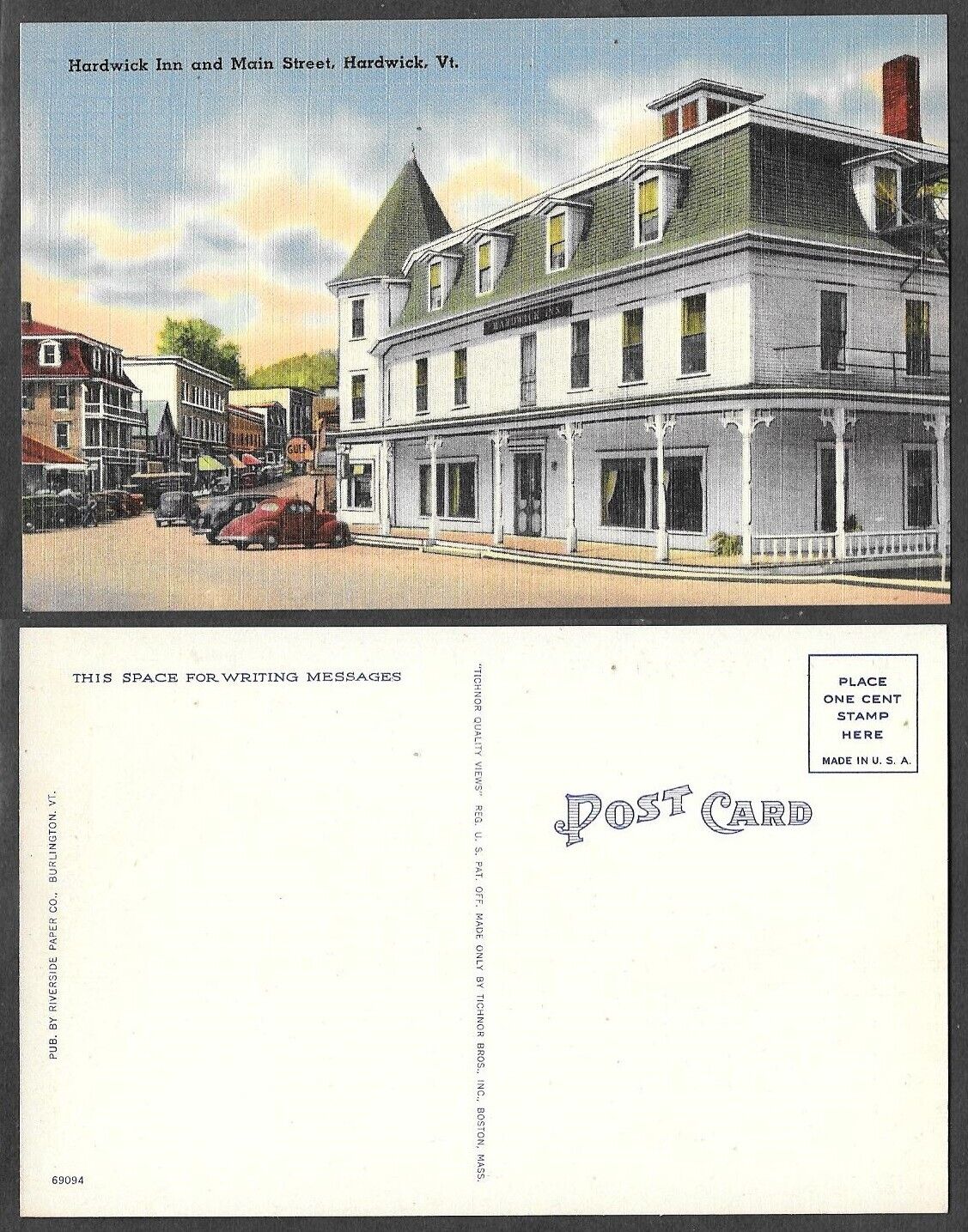 Old Vermont Postcard - Hardwick - Hardwick Inn