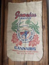 Vintage 1970s Jamaica Cannabis Marijuana Burlap Feed Sack picture