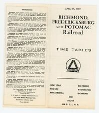 1969 Richmond Fredericksburg & Potomac Railroad Time Tables Apr. Washington Line picture