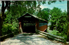 Vintage 1962 Chiselville Covered Bridge, East Arlington, Vermont VT Postcard picture