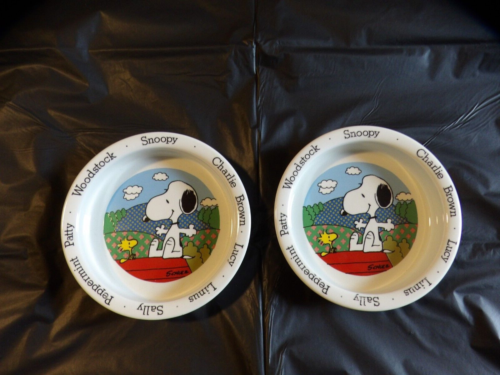 Johnson Bros. Peanuts Characters baby feeding dish set of two, made in England