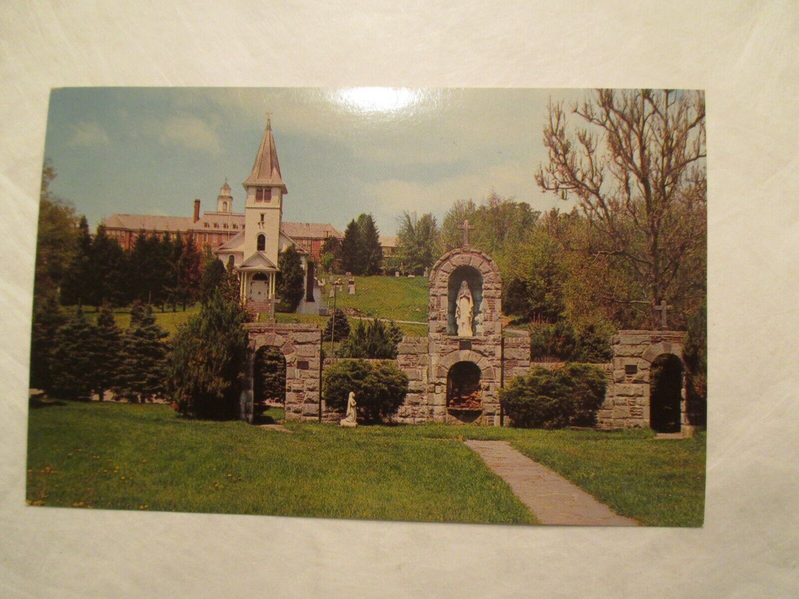 New York Postcard Our lady of Lourdes St Georges Jeffersonville NY