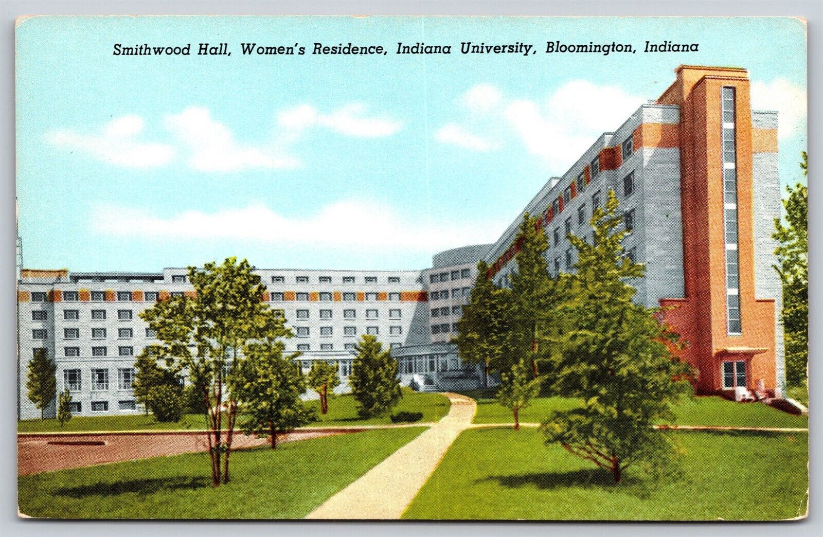 Postcard Smithwood Hall, Residence for Women, Indiana University, BloomingtoB178