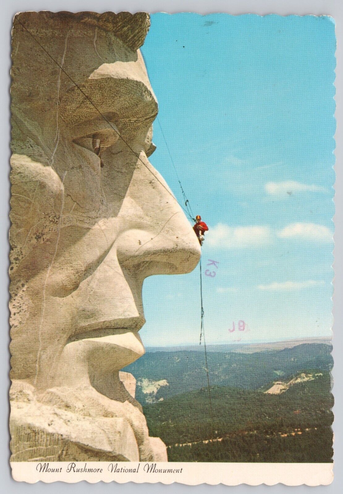 Mitchell South Dakota, Mount Rushmore National Monument Profile Vintage Postcard