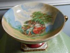 Antique Empire Ware Isle of Lesbos Handpainted Pedestal Dish Gold Embellished picture