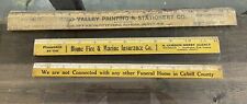 3 Antique Wooden WV Advertising Rulers Huntington Milton West Virginia picture