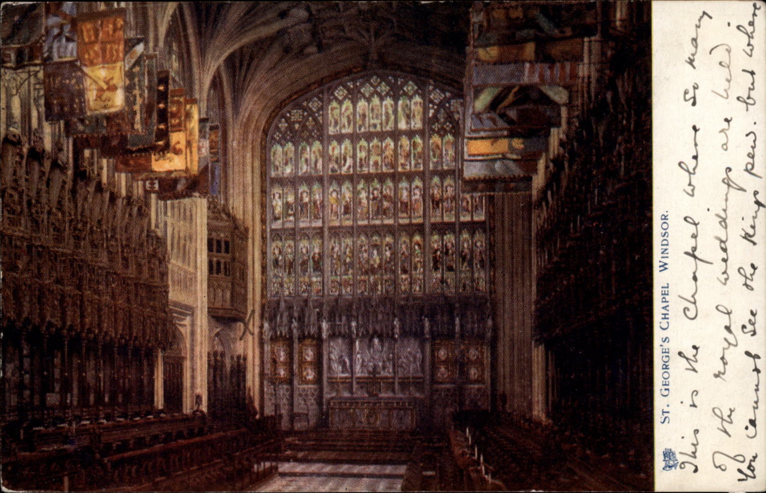 St Georges Chapel Windsor Interior view vintage postcard s297 for Sale ...