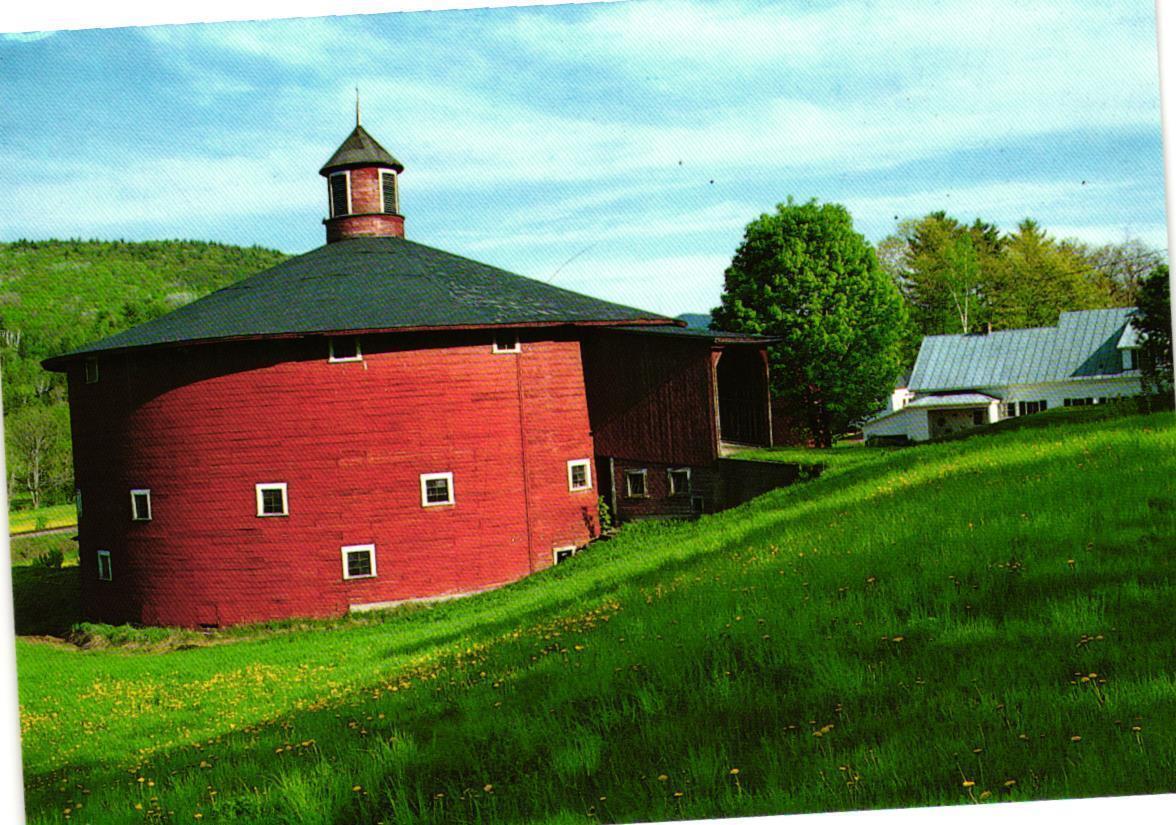 Old Round Barn Barnet Vermont Postcard