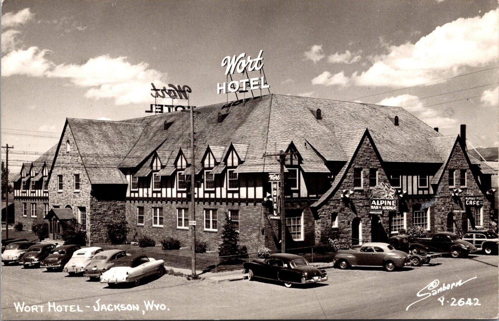 Sanborn Real Photo Postcard Wort Hotel in Jackson, Wyoming~1747