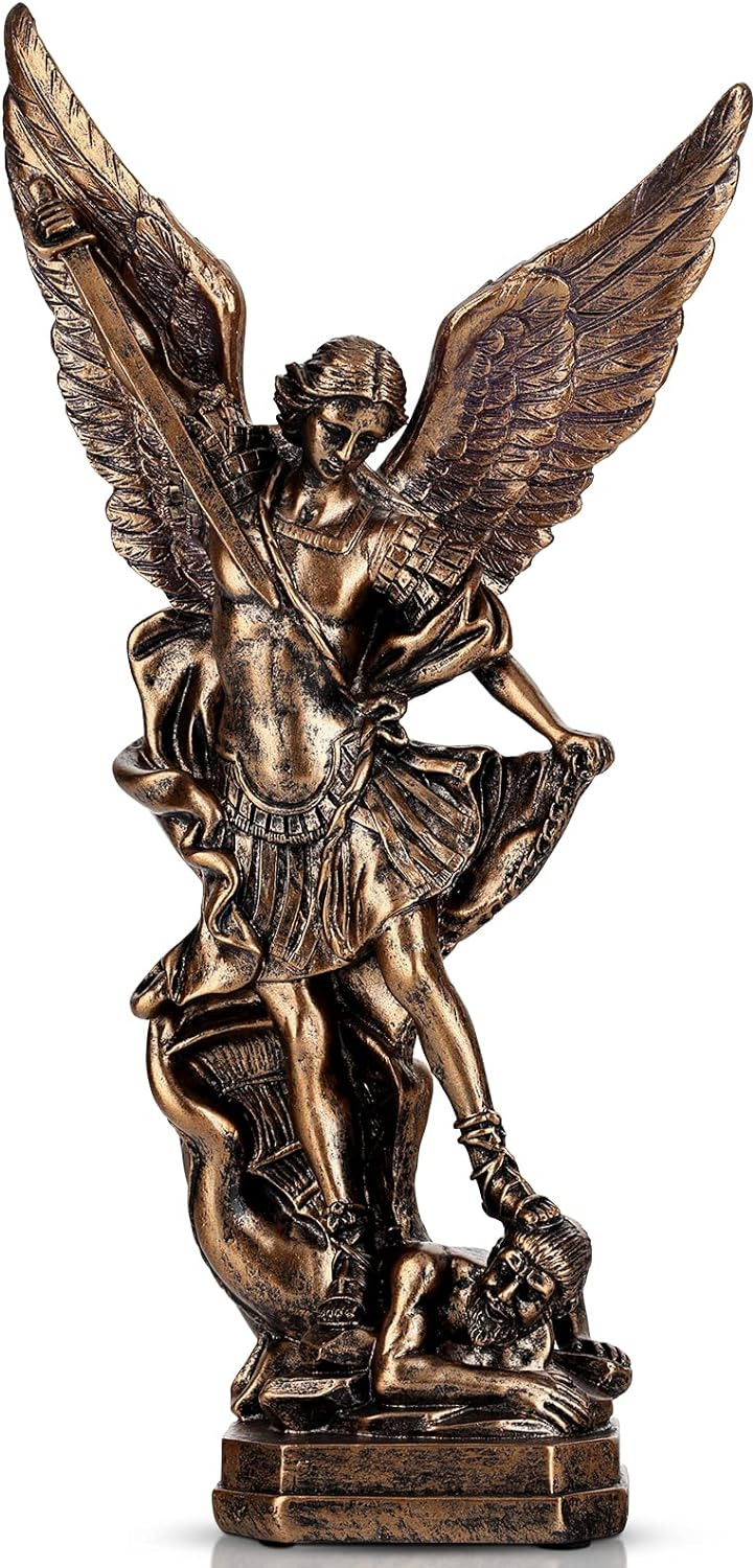12.4 Inch St. Michael Statue, San Miguel Arcangel Statue, Archangel Michael Stat