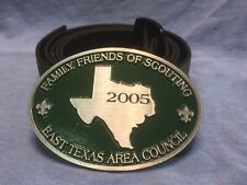 EAST TEXAS AREA BOY SCOUT BRASS BUCKLE - MADE IN USA picture