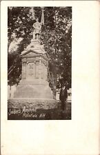 Soldier's Monument Pittsfield N.H. 1900's Undivided Back Postcard Black White 9M picture