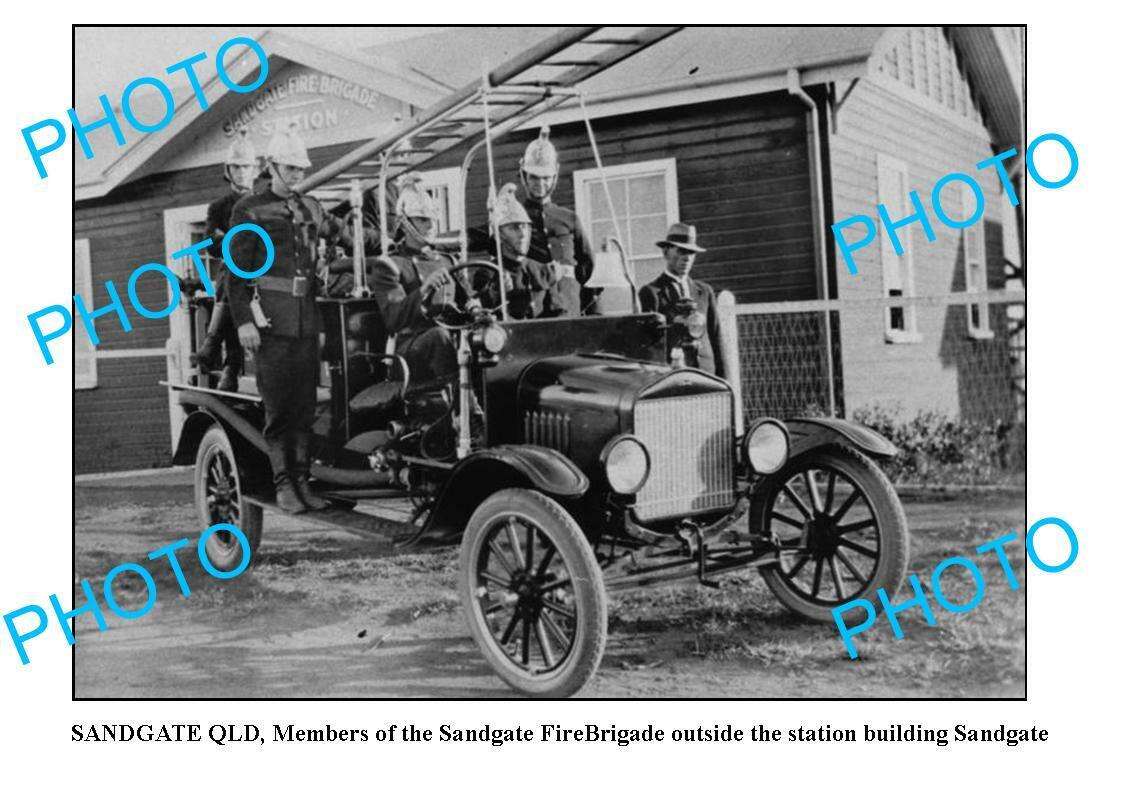 OLD 6 x 4 PHOTO SANDGATE BRISBANE SANDGATE FIRE BRIGADE STATION c1930