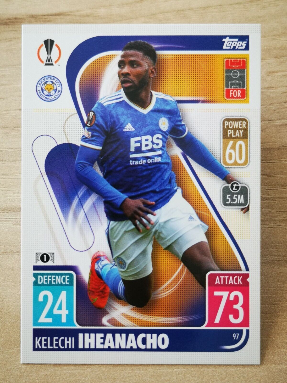 Topps C73 match attax 2021-22 champions league #97 Kelechi Iheanacho - Leicester