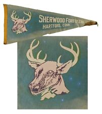 SHERWOOD FOREST ZOO Hartford, Conn. Felt Pennant Defunct CT Tourist Attraction👀 picture
