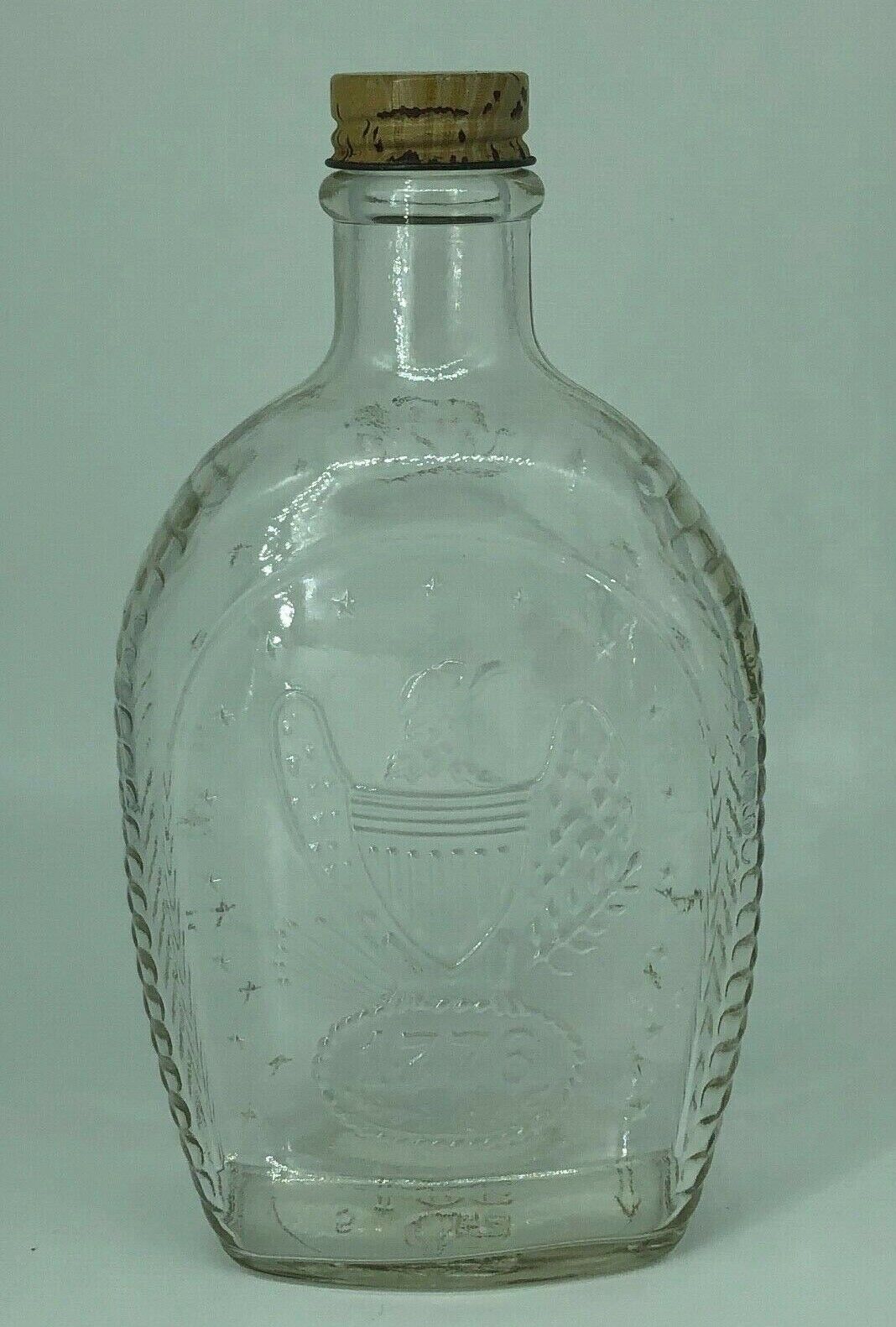 Vintage Log Cabin Syrup Collectors Bottle 1976 Bicentennial Clear Glass Bottle