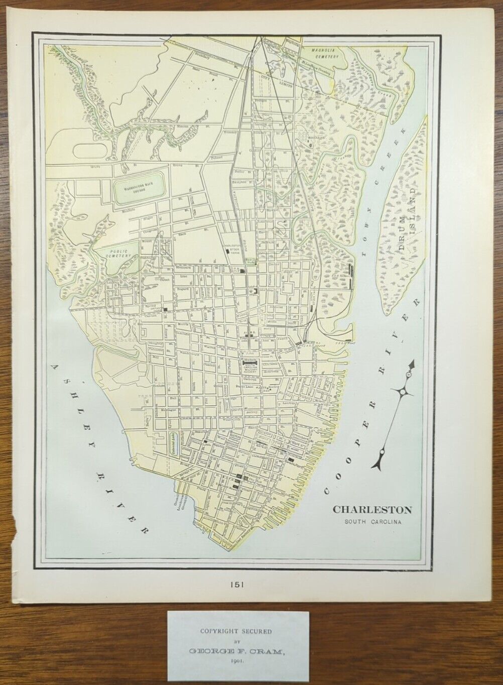 Vintage 1901 CHARLESTON SOUTH CAROLINA SC Map 11\