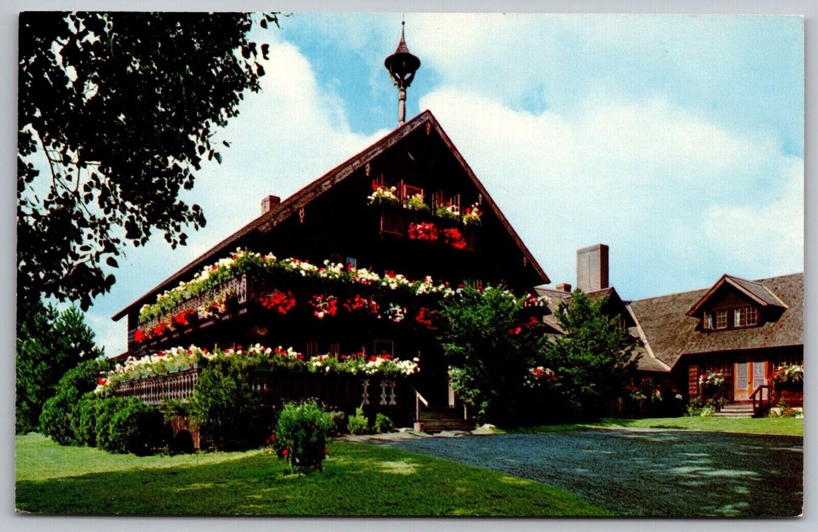 Trapp Family Lodge Stowe Vermont Flower Garden Floral Vines Historic Postcard
