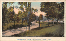 POSTCARD Greetings from Jeffersonville Indiana c1910 Unposted Country Road picture