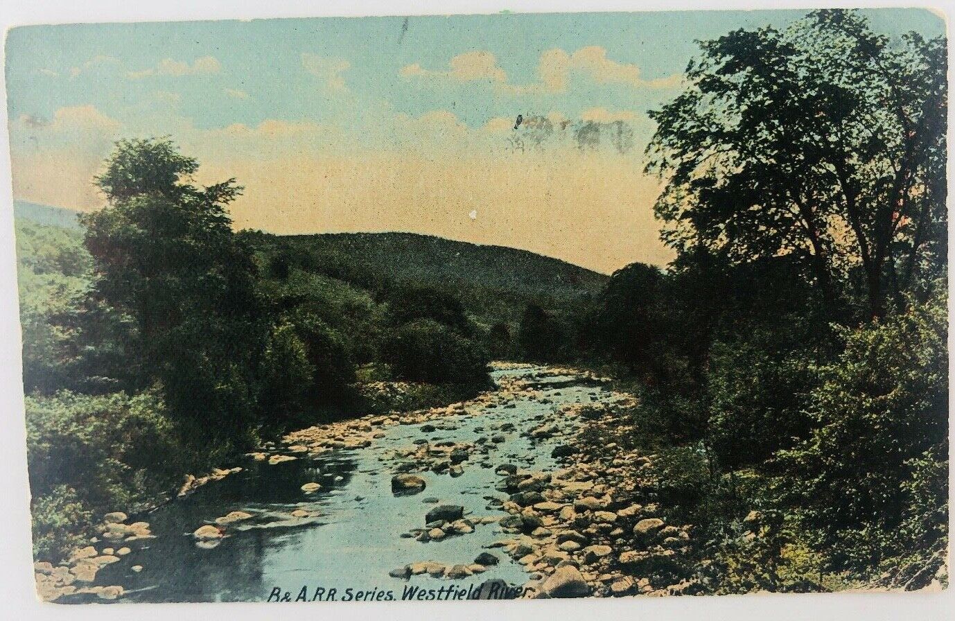 Vintage Berkshire Hills Massachusetts MA Westfield River Postcard 1914