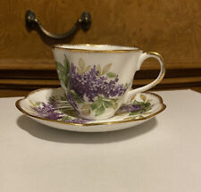 SALISBURY Cup & Saucer Purple Lilac Festival swirled 1940s picture