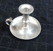  Vintage WOODBURY Pewterers Pewter Finger Chamber Stick Candle Stick Holder picture