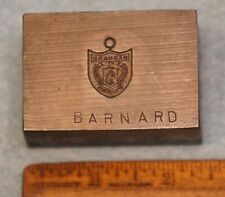 Vintage BARNARD COLLEGE School Crest Charm STEEL STAMPING DIE CG566 picture