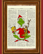 How The Grinch Stole Christmas Dictionary Art Print Poster  picture