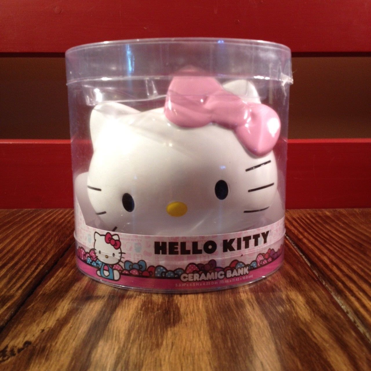 New Hello Kitty Ceramic Piggy Bank Hello Kitty Head with Pink Bow Coin Bank