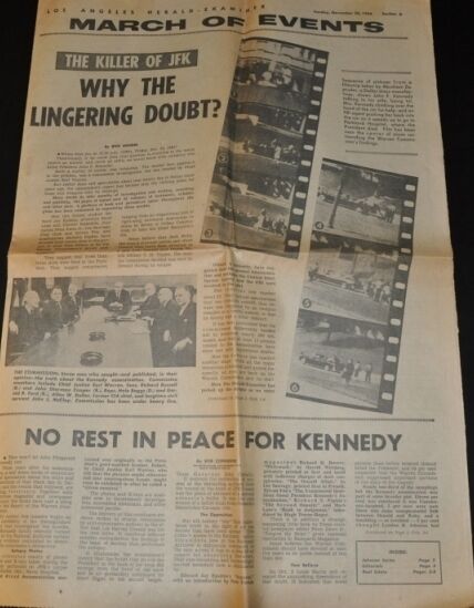 THE KILLER OF JFK JOHN F KENNEDY LINGERING DOUBT NOVEMBER 1966 LA HERALD SECTION