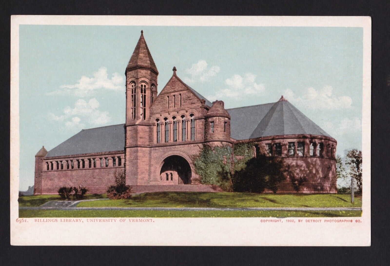 c1902 Billings Library building University of Vermont postcard