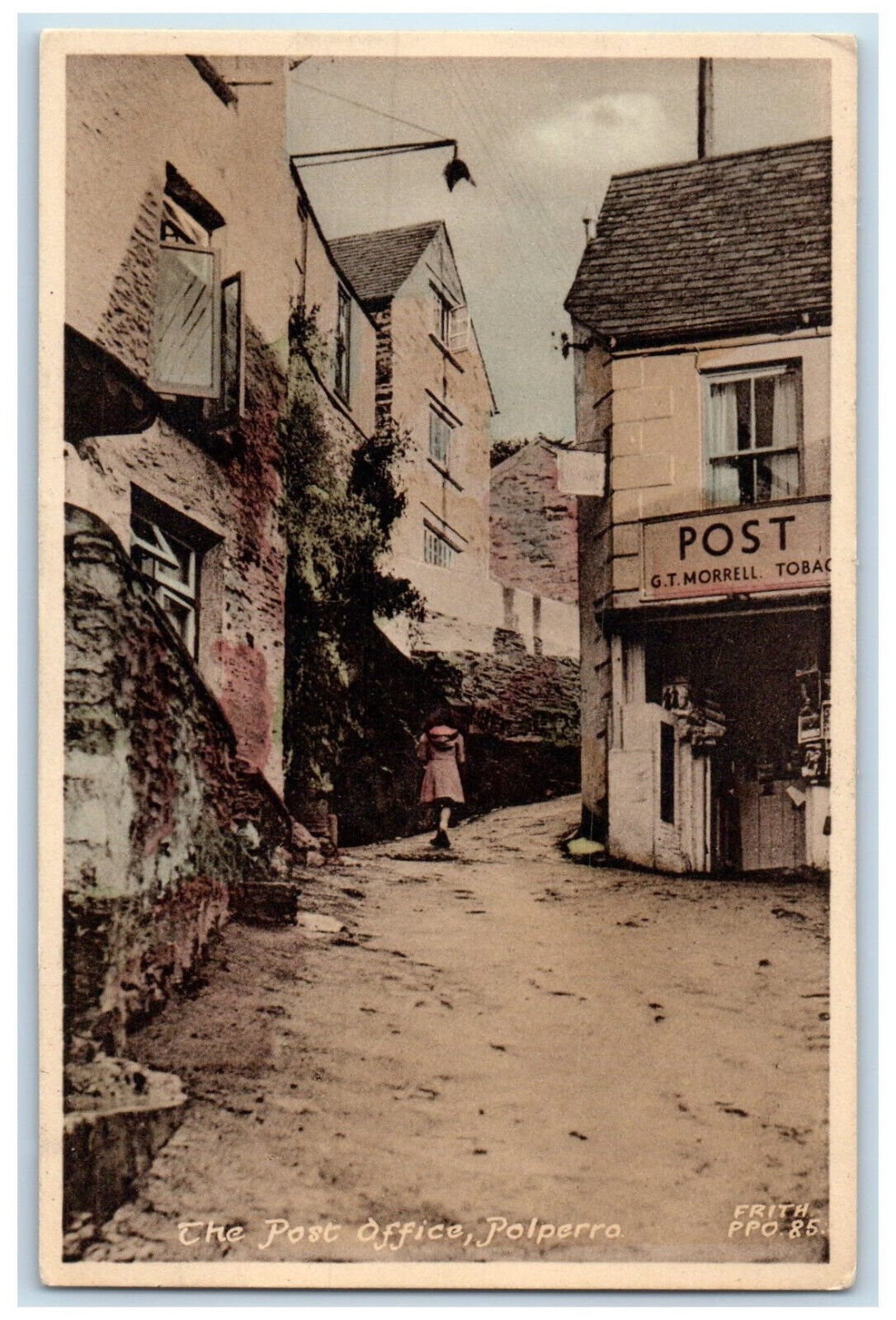 c1940's The Post Office Polperro Cornwall England Unposted Antique Postcard