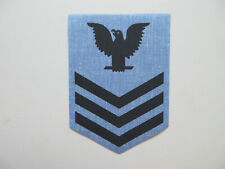 U.S NAVY 1ST CLASS PETTY OFFICER BLUE BLANK RATE RANK MILITARY THIN PATCH picture