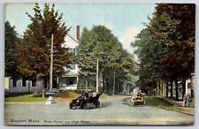 Newport Maine~High Street Shaw House~Vintage Cars~c1910 Postcard picture