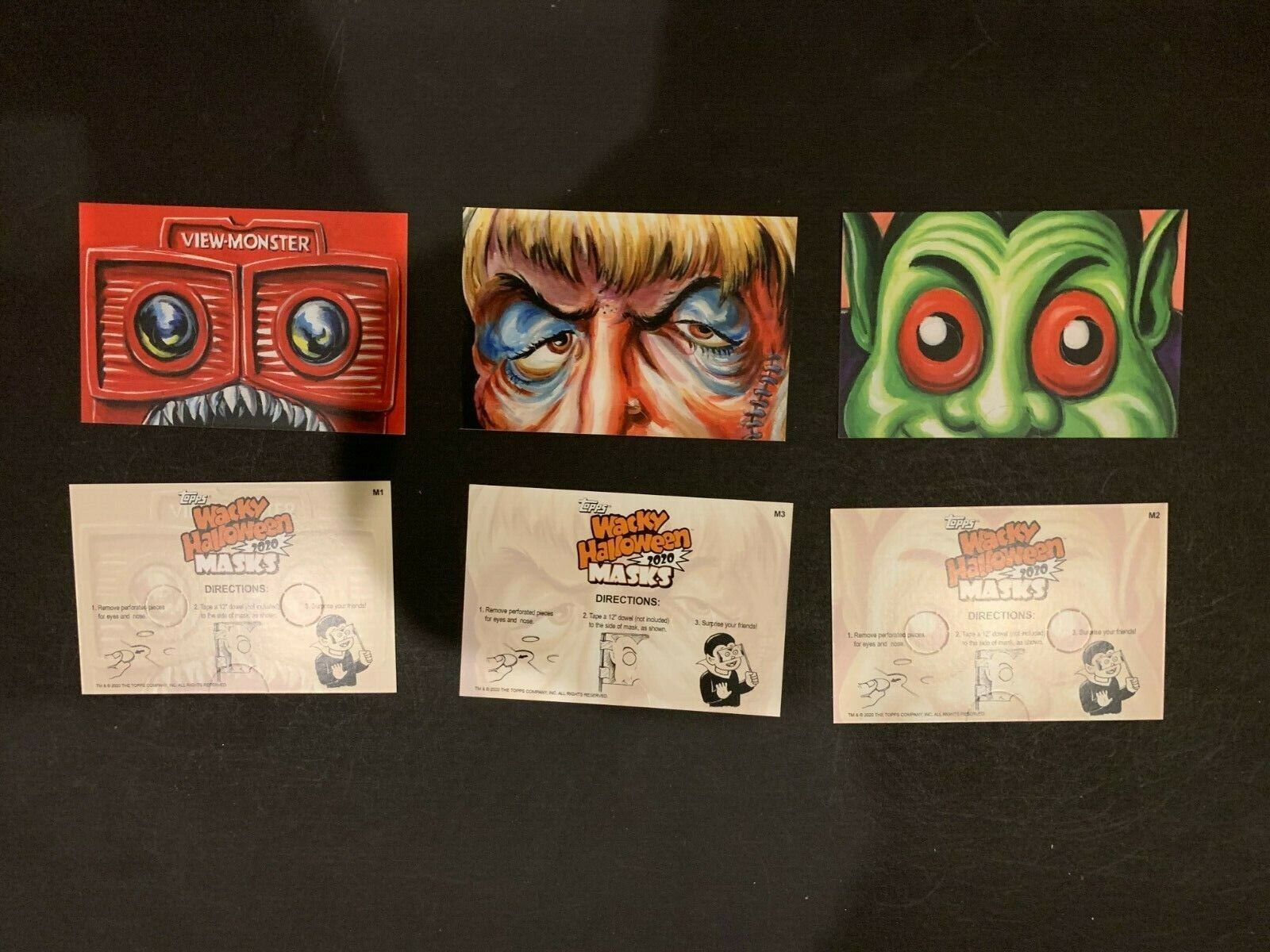 2020 Topps Wacky Packages Halloween 4x6 Postcards Complete Masks Set 3/3 NM