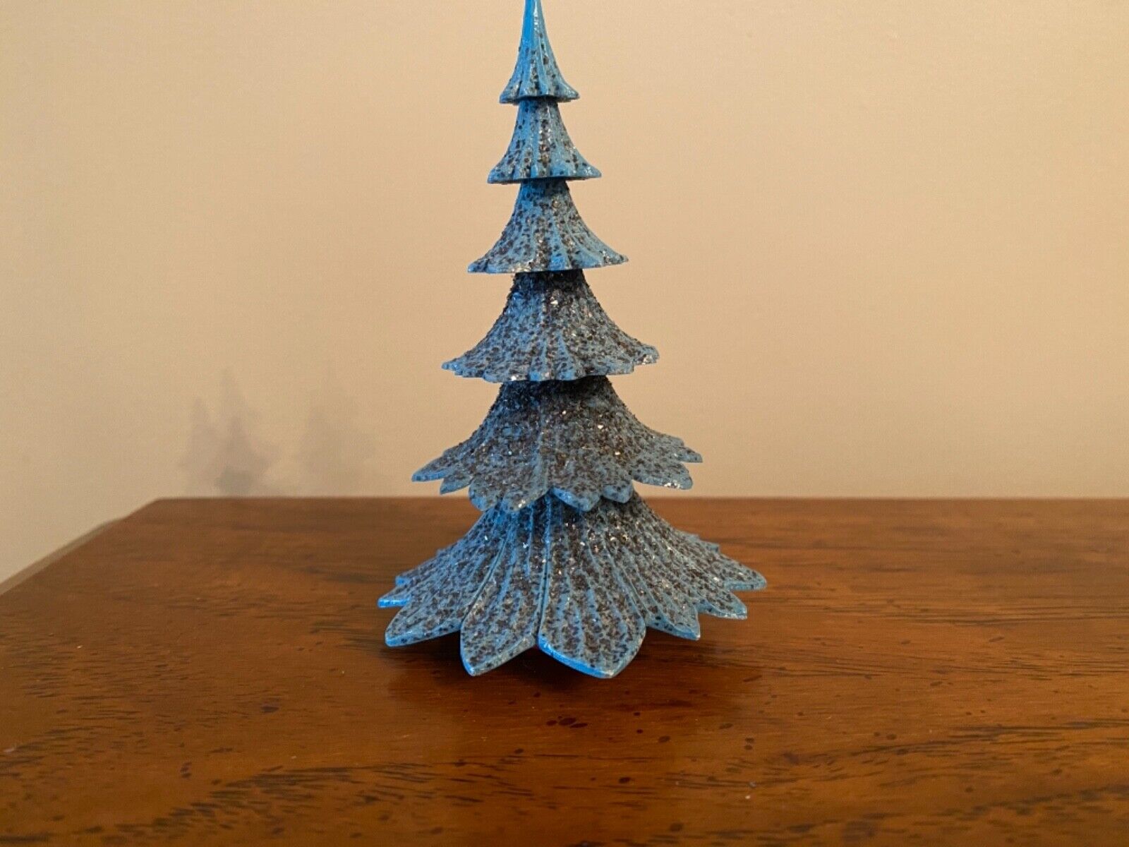 Vintage 1 Plastic Mica Glitter 4.5 inch Christmas Tree West Germany