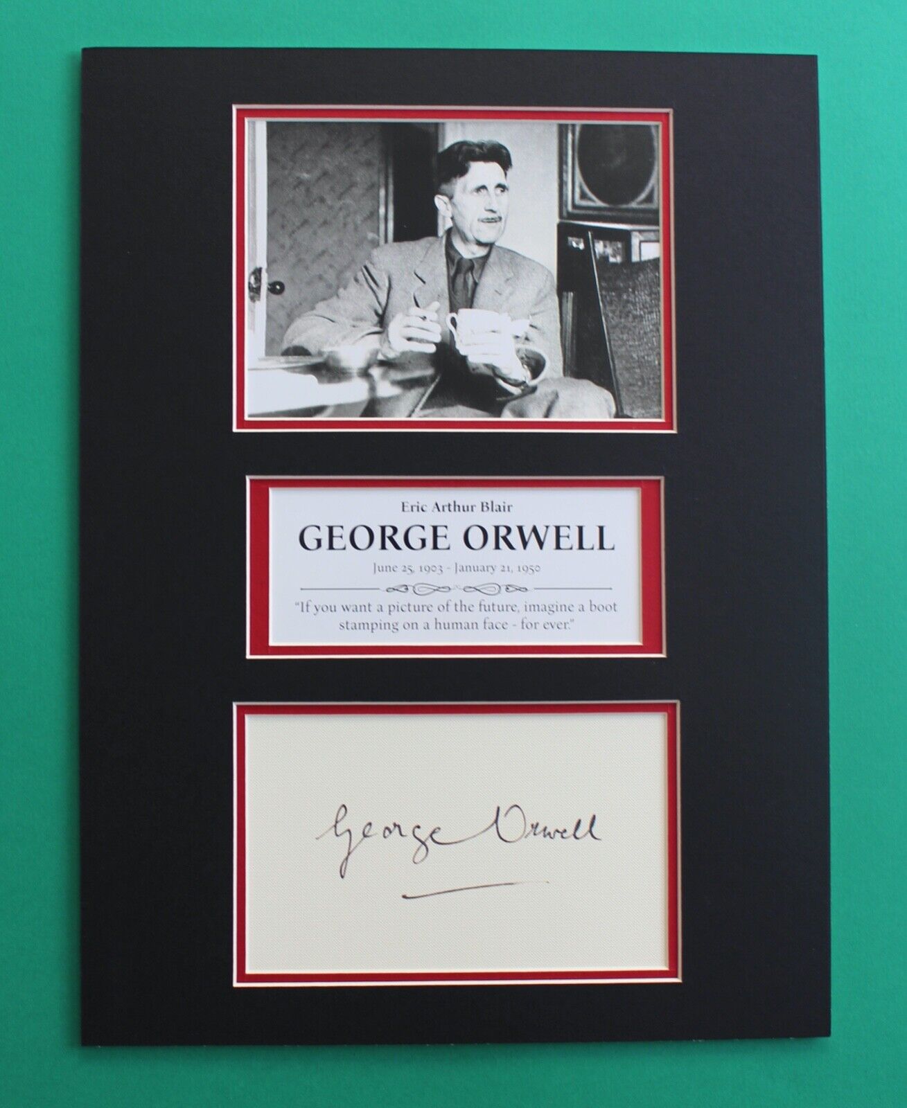 GEORGE ORWELL  signed display 1984 Big Brother