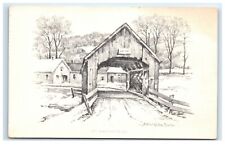 Postcard Artist Arthur Gibbes Burton - Old Newfane Bridge VT G43 picture